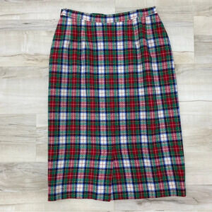 100% Pure Virgin Wool Vintage Pendleton Tartan Plaid Skirt – Size 8